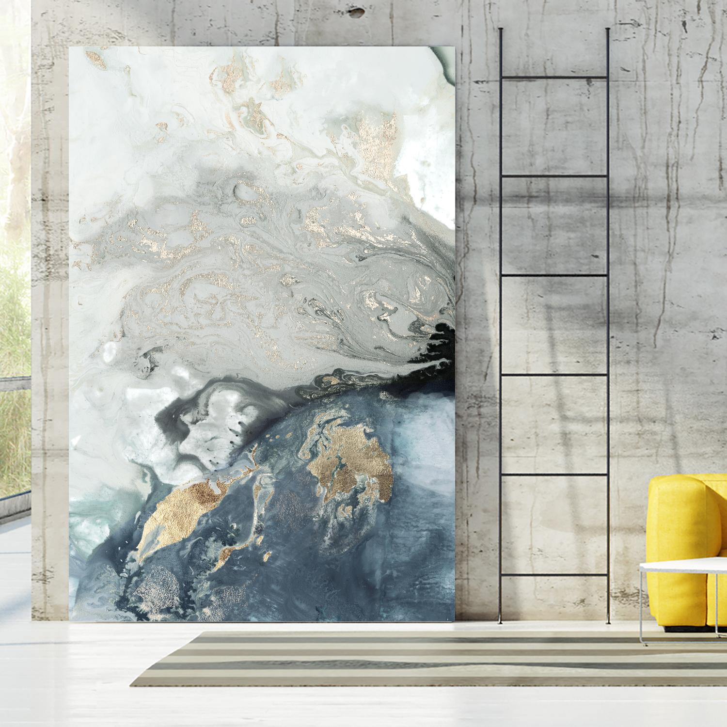 Ocean Splash I Indigo Version by PI Studio on GIANT ART - blue abstract