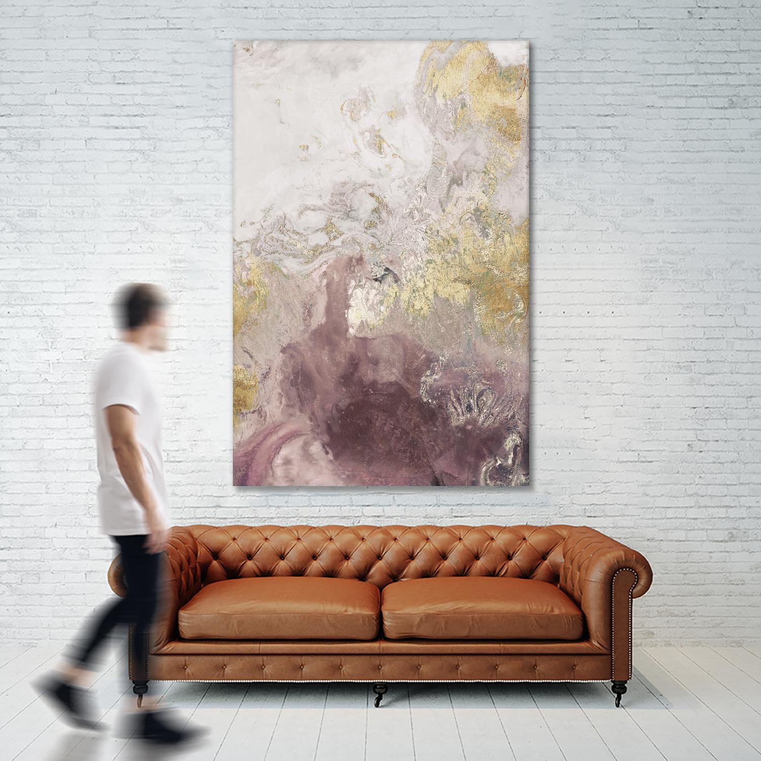 Ocean Splash II Burgundy Version by PI Studio on GIANT ART - gold abstract