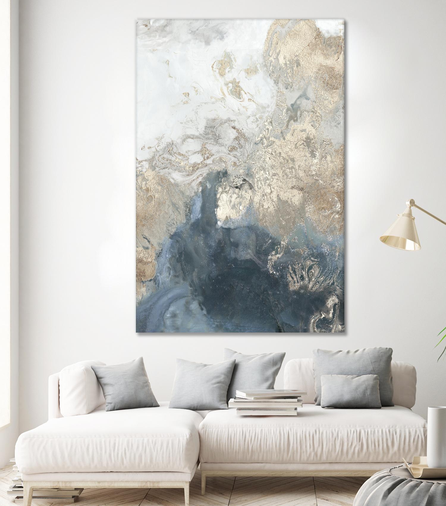Ocean Splash II Indigo Version by PI Studio on GIANT ART - gold abstract