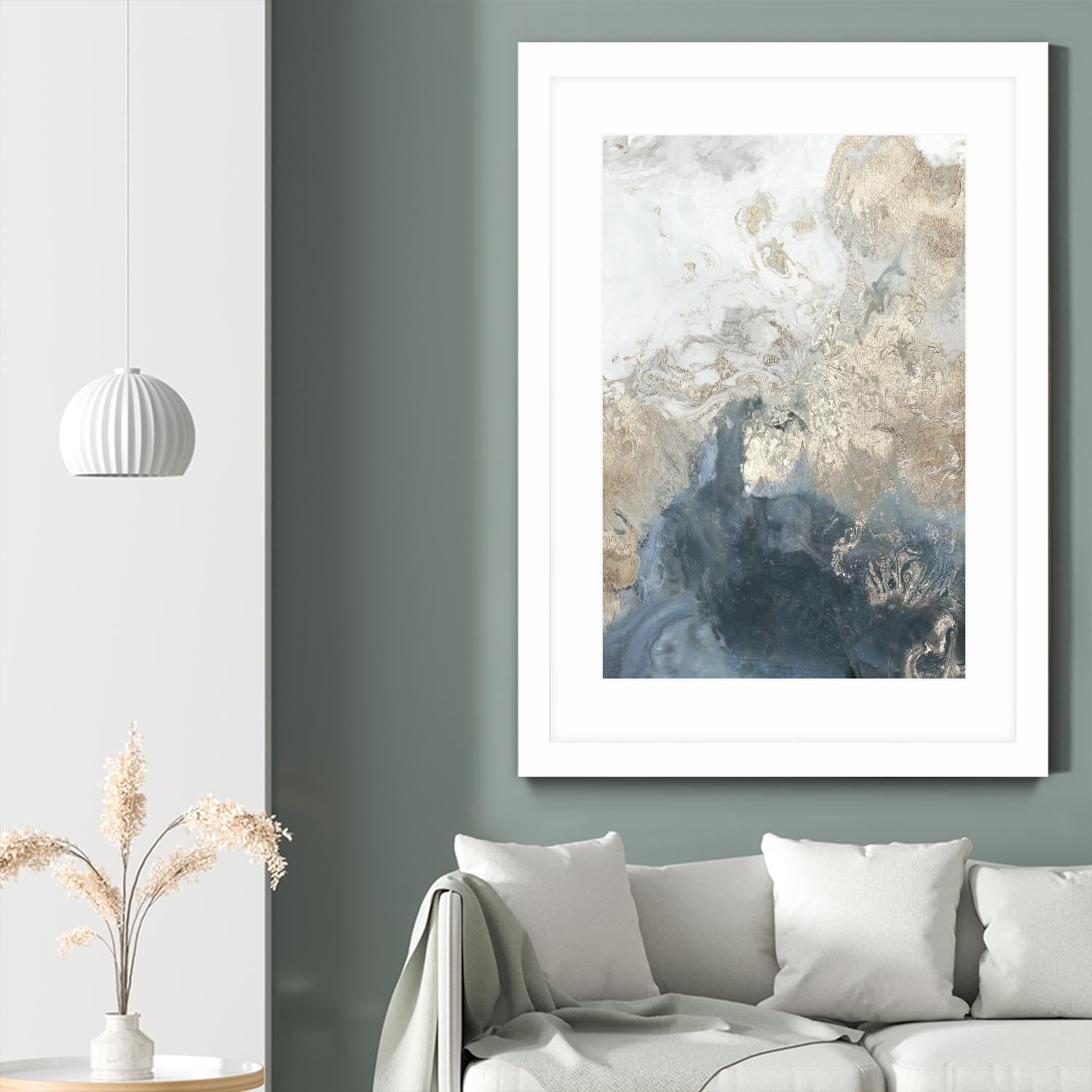 Ocean Splash II Indigo Version by PI Studio on GIANT ART - gold abstract