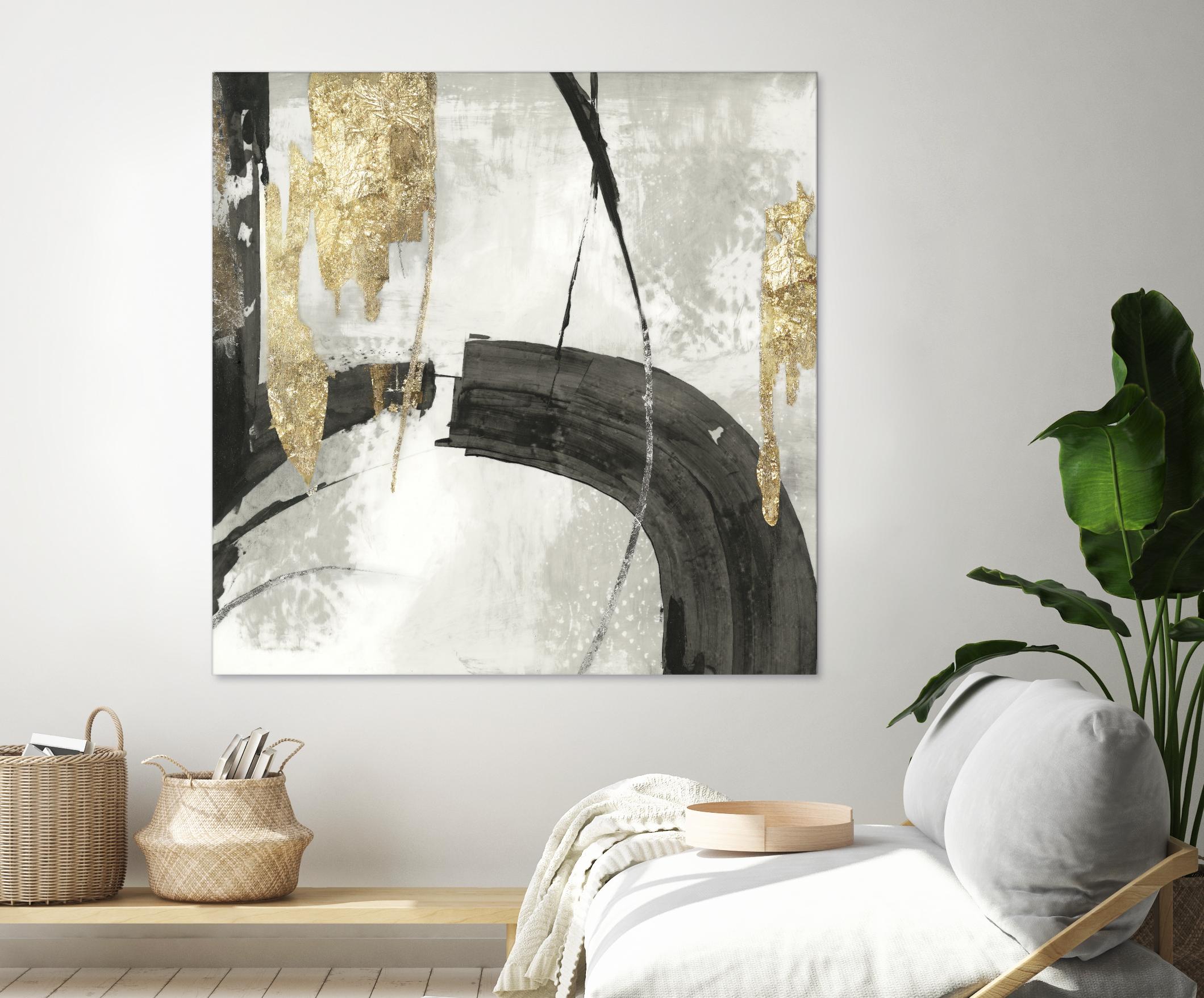 Black Ink I Gold Version by PI Studio on GIANT ART - black abstract