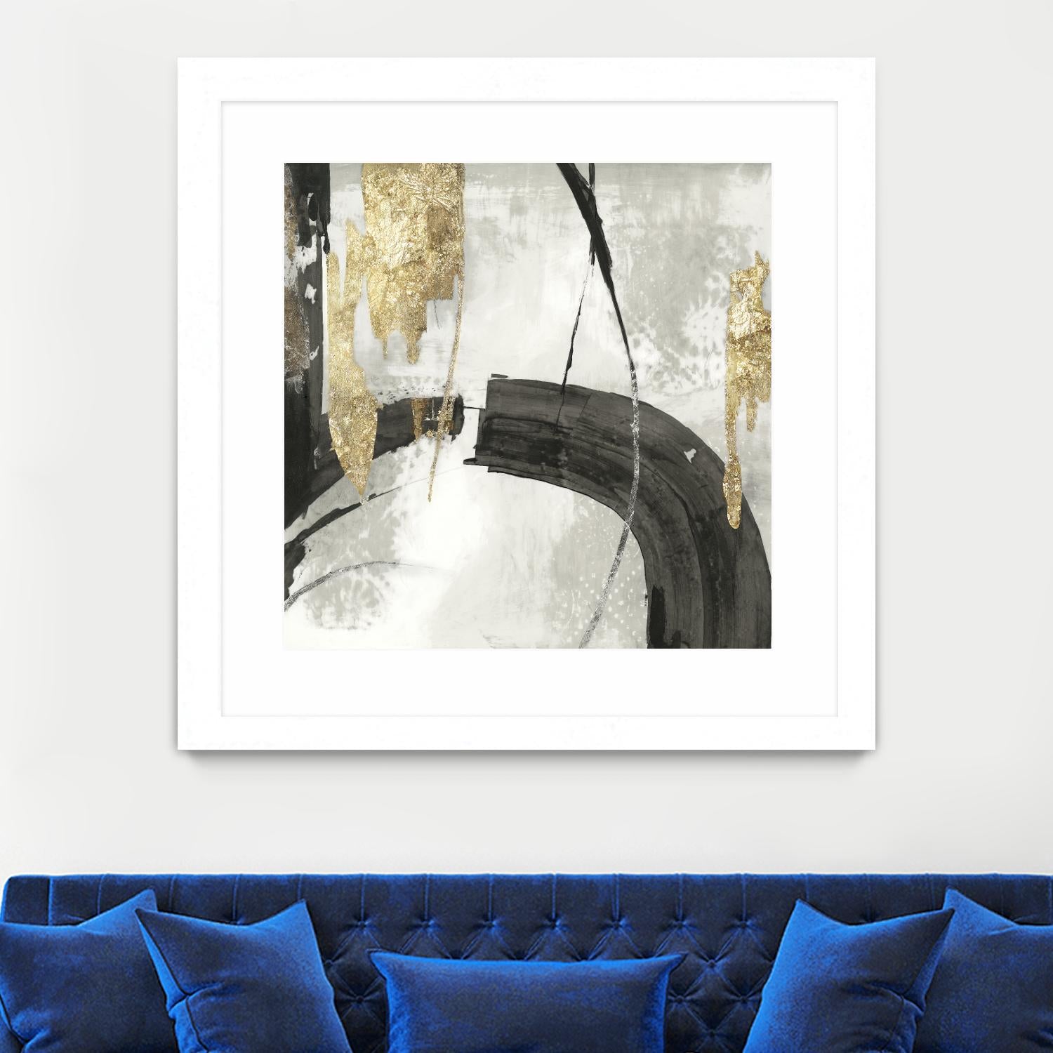 Black Ink I Gold Version by PI Studio on GIANT ART - black abstract
