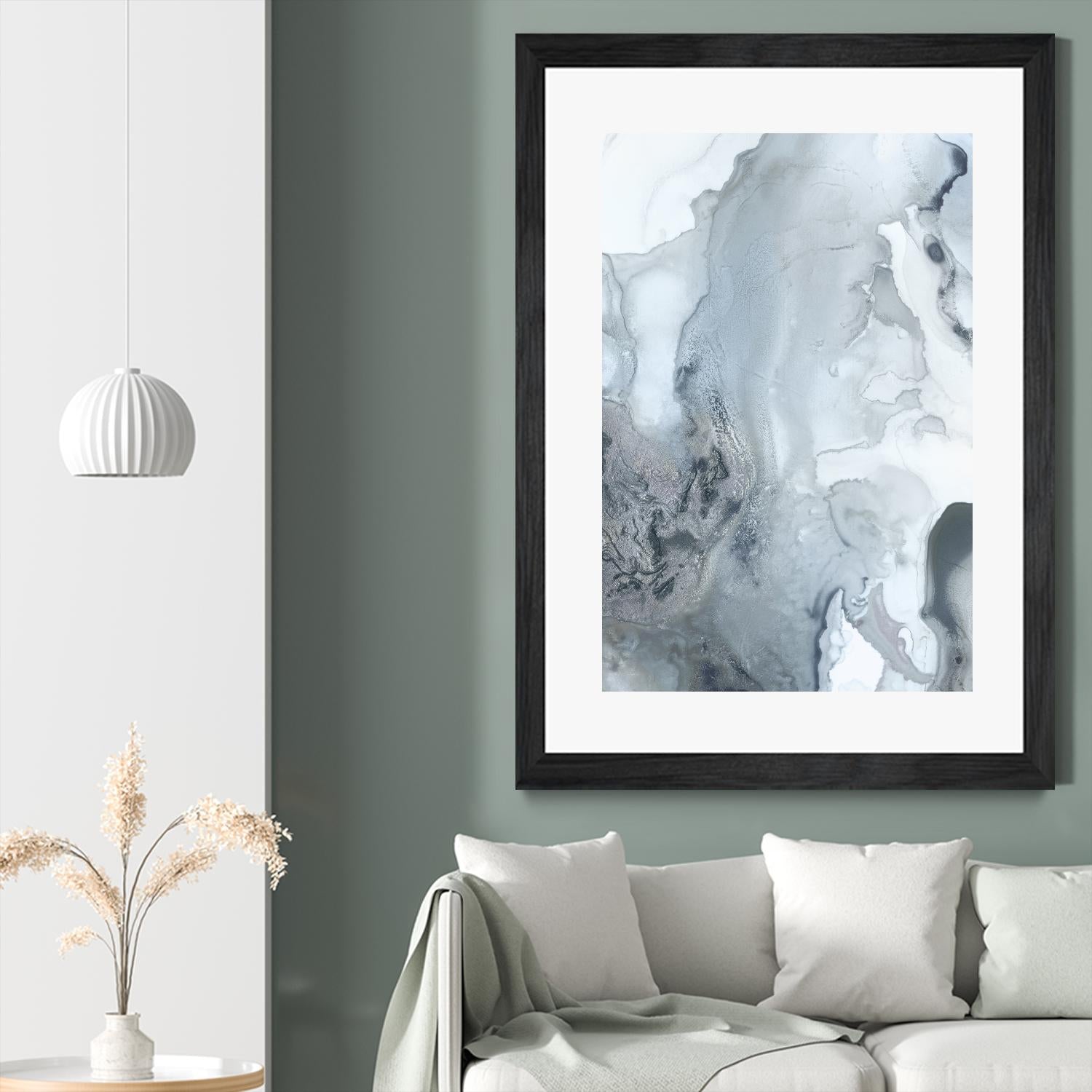 Mint Bubbles III Indigo Version by PI Studio on GIANT ART - white abstract