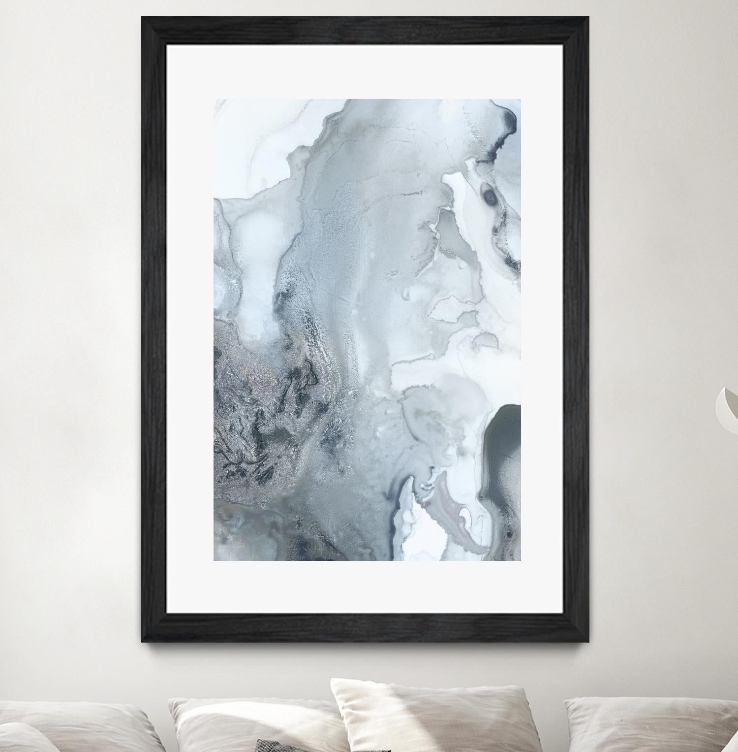 Mint Bubbles III Indigo Version by PI Studio on GIANT ART - white abstract