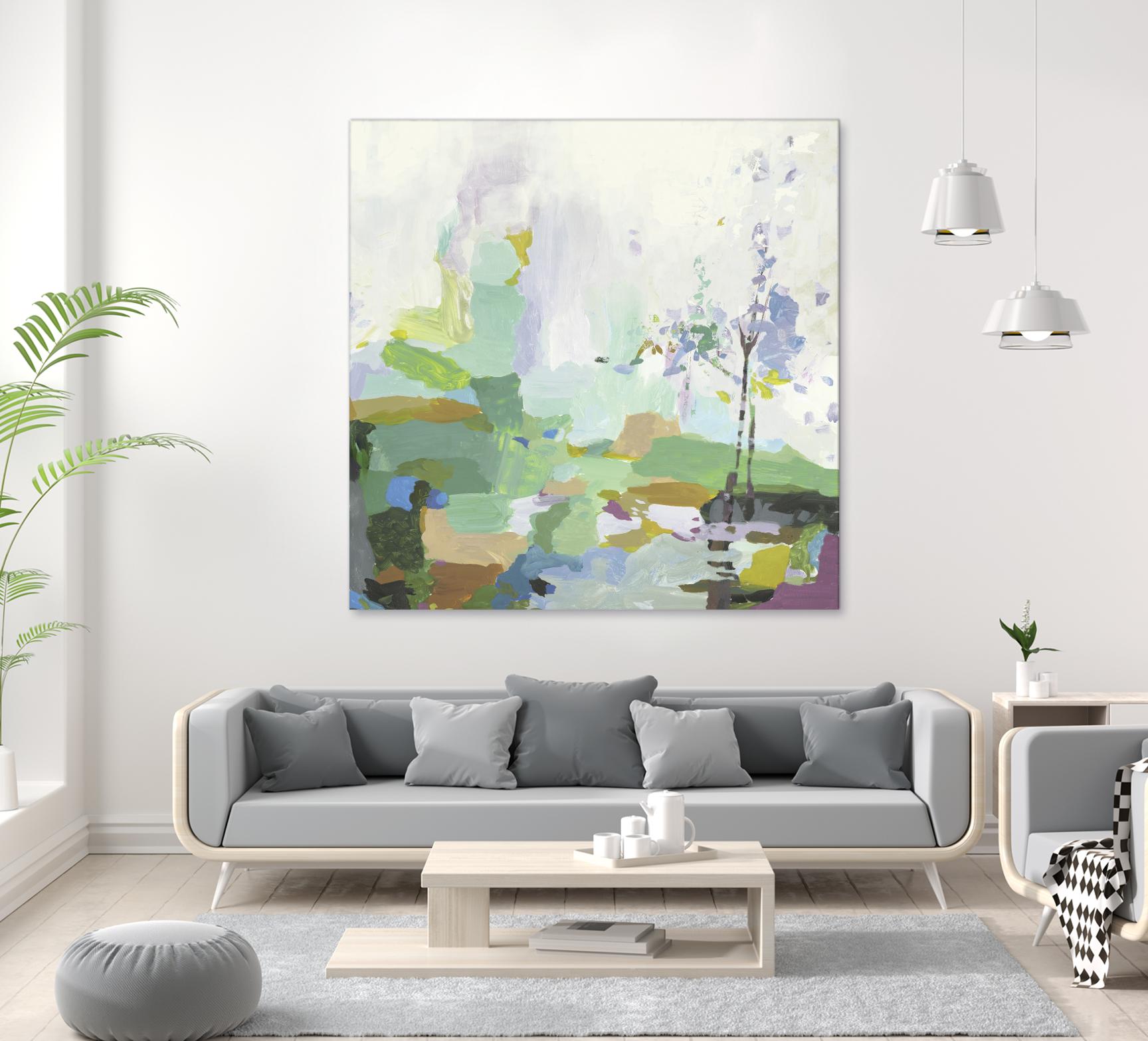 Single tree by PI Studio on GIANT ART - green abstract