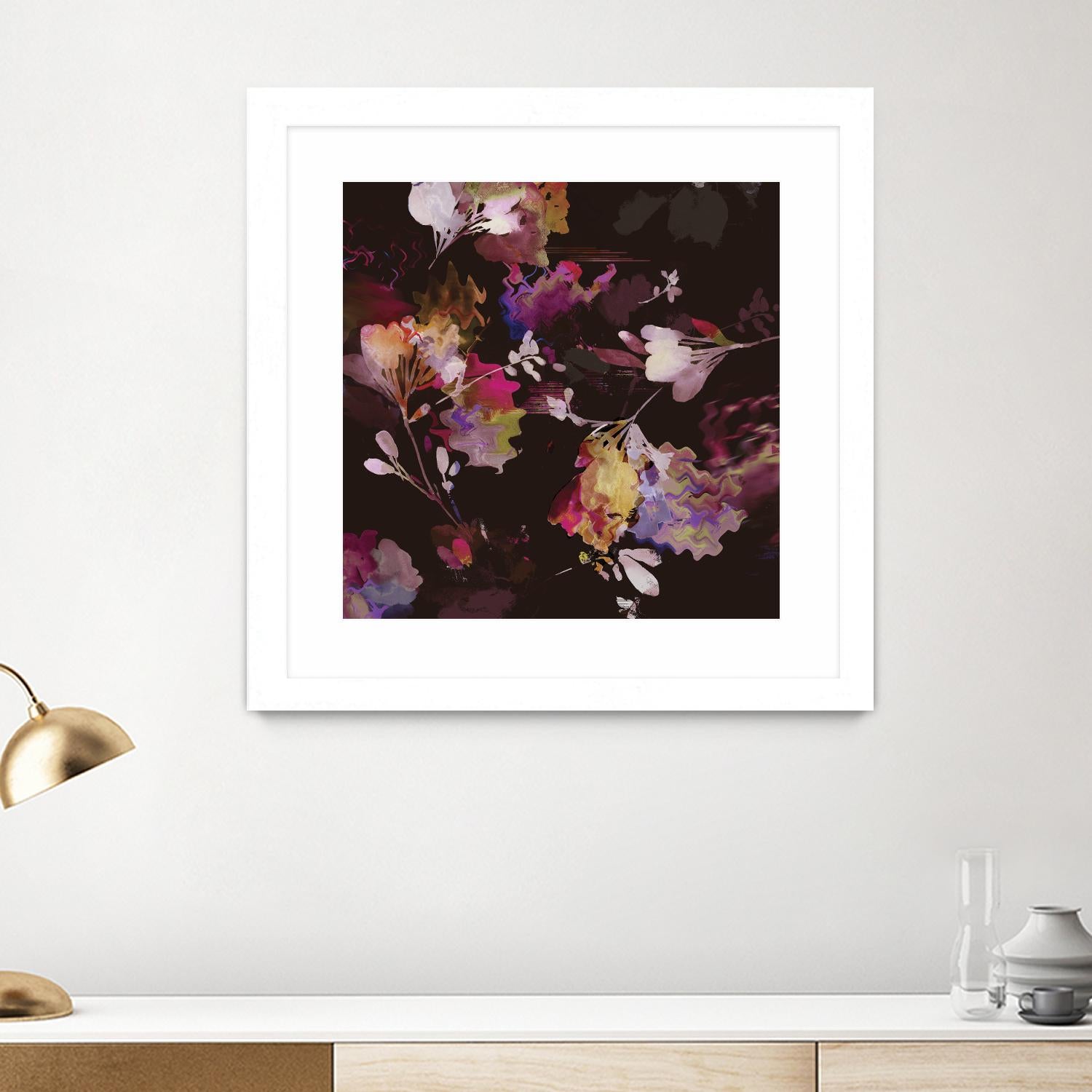 Glitchy Floral III by PI Studio on GIANT ART - pink abstract