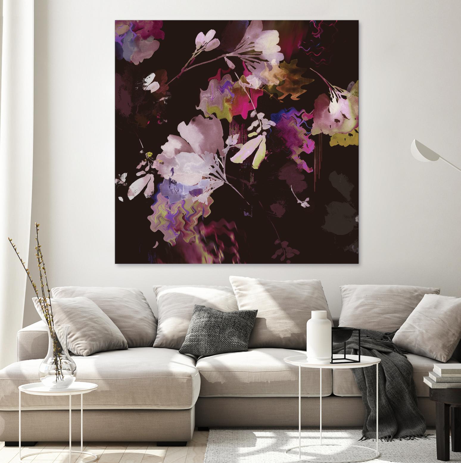 Glitchy Floral IV by PI Studio on GIANT ART - pink abstract