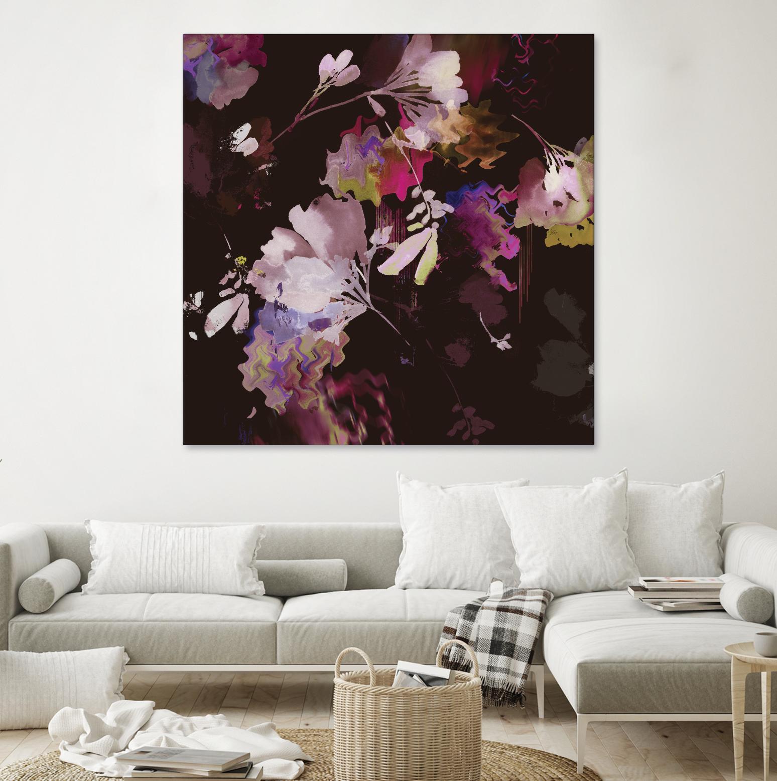 Glitchy Floral IV by PI Studio on GIANT ART - pink abstract