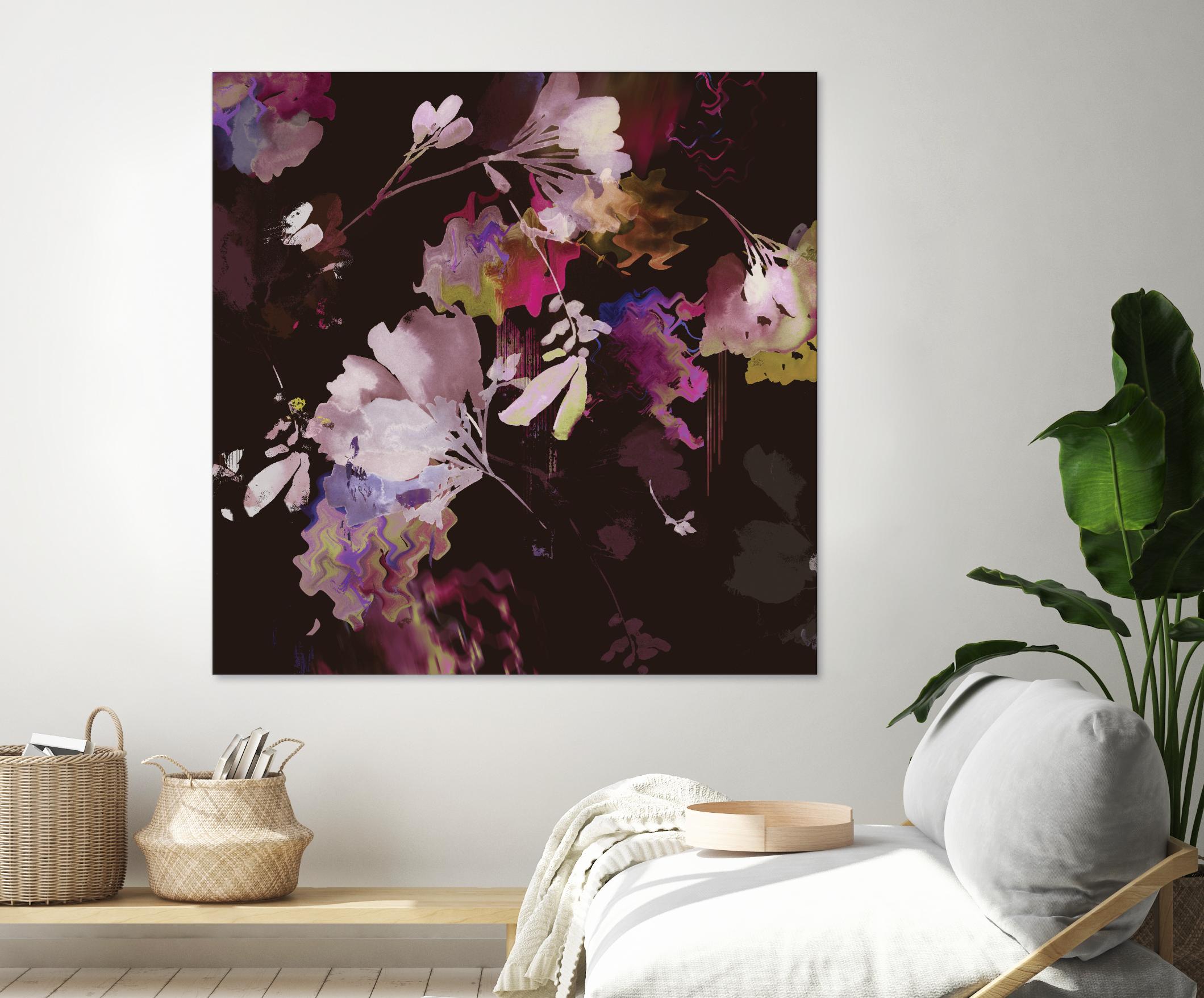 Glitchy Floral IV by PI Studio on GIANT ART - pink abstract