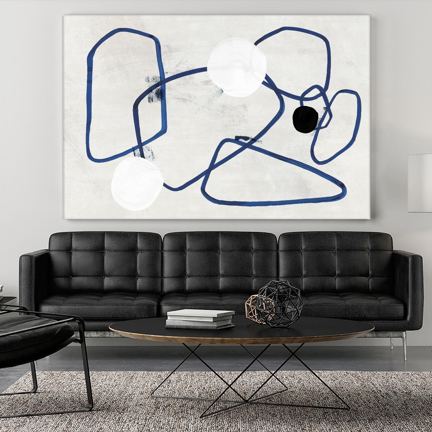 Midblue II by PI Studio on GIANT ART - blue shapes abstract