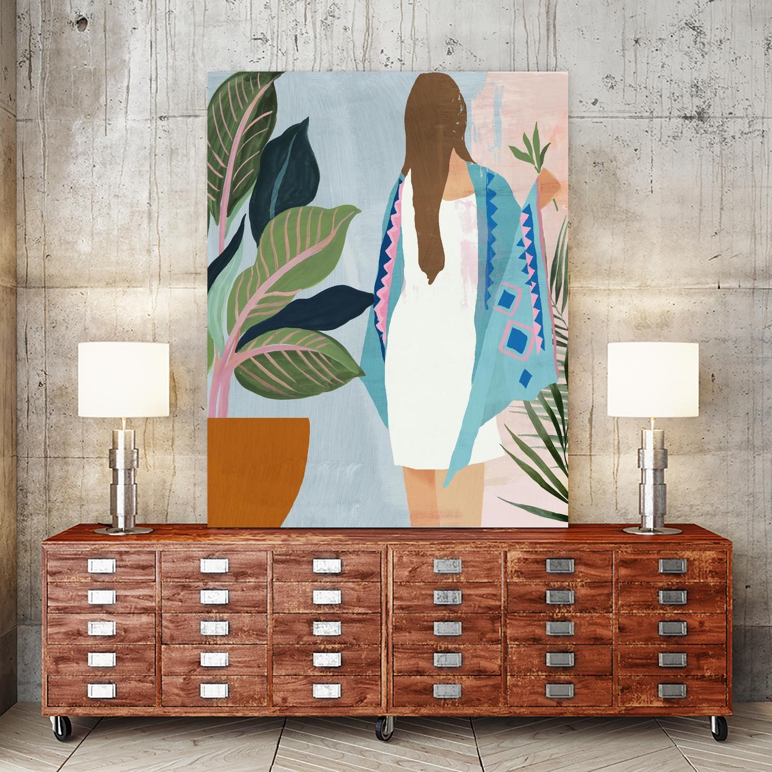Plant Lady II by Pi Studio on GIANT ART - green botanical fashion