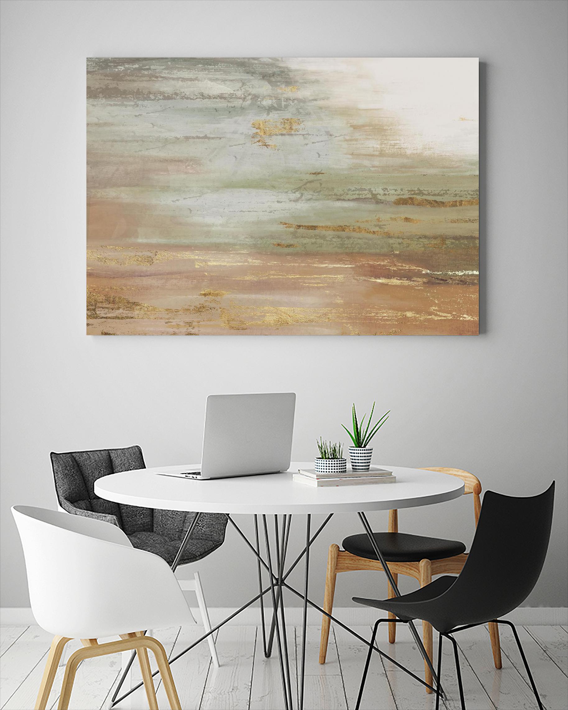 Gold & Blush Coast by PI Studio on GIANT ART - green abstract