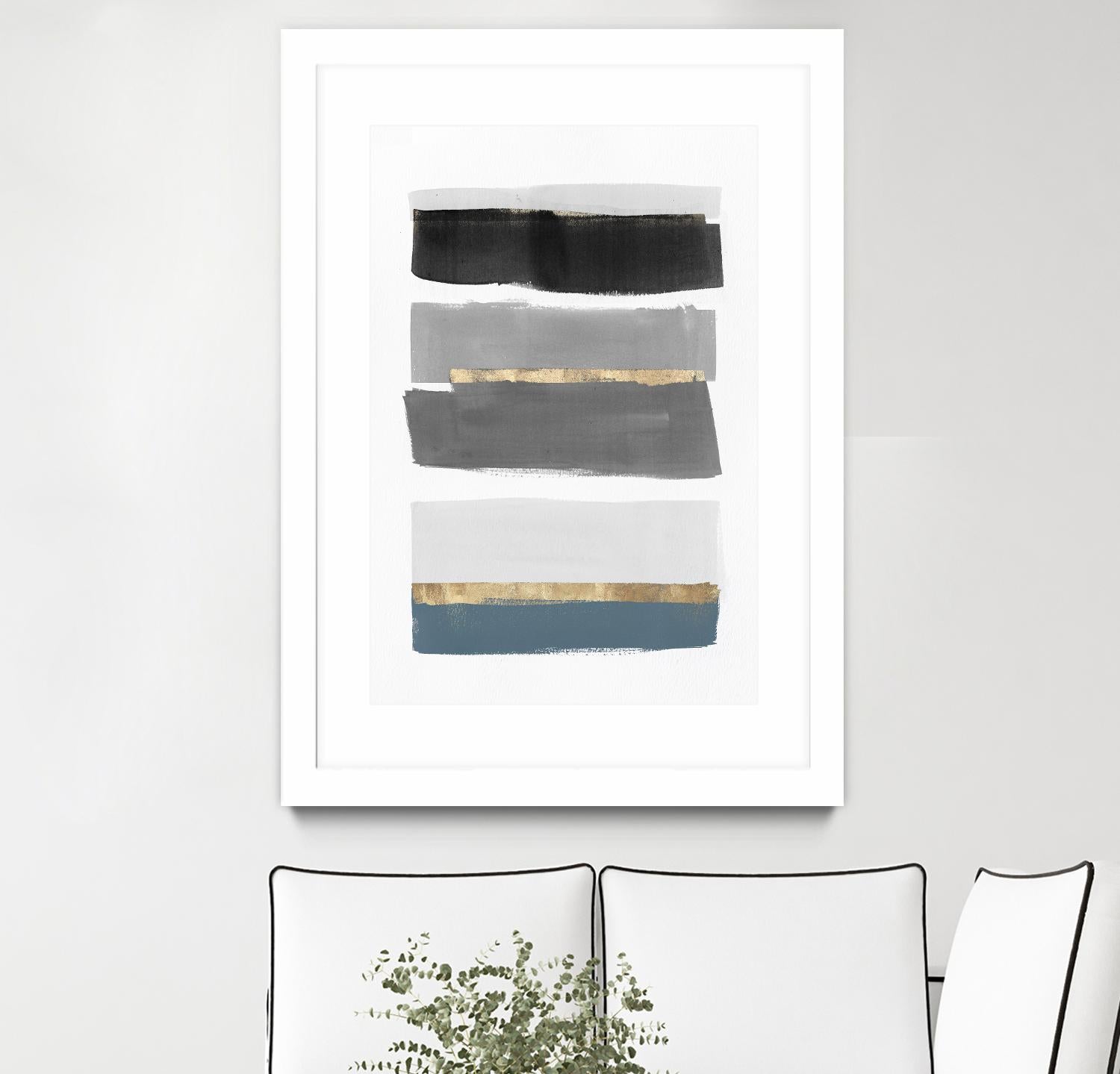 Stacked Stripes III by PI Studio  on GIANT ART - gold shapes stripes