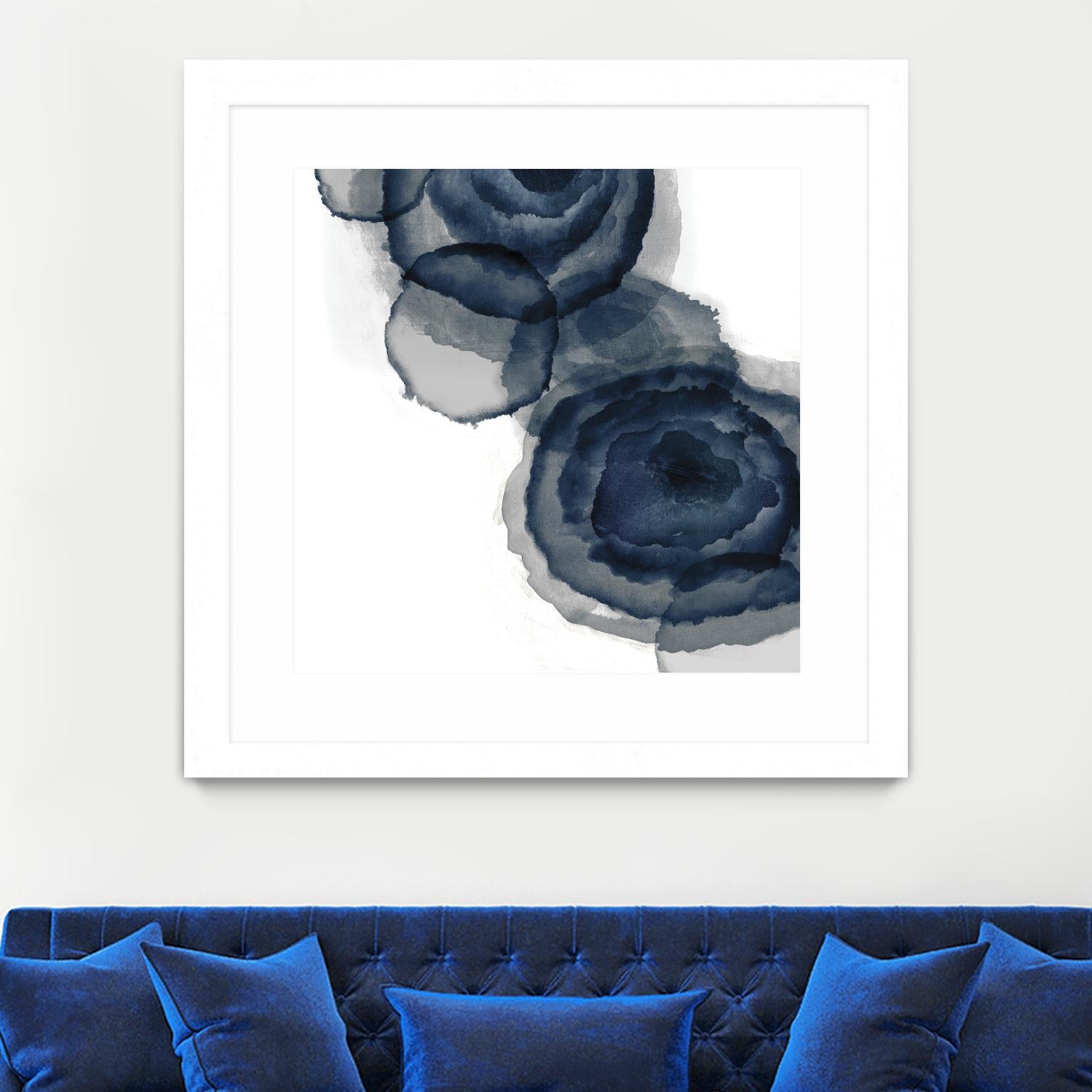 Blotted Ink I by Tom Reeves on GIANT ART - blue abstract