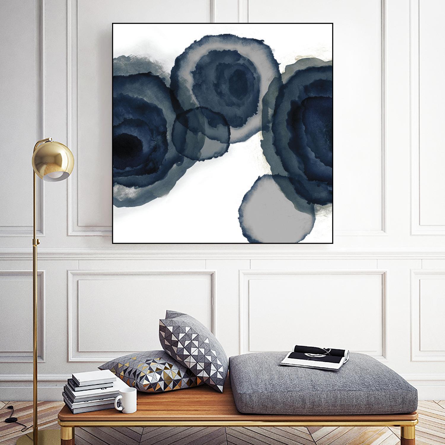 Blotted Ink II by Tom Reeves on GIANT ART - blue watercolour watercolor