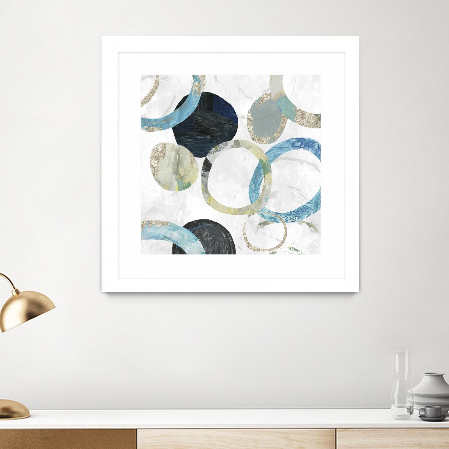 Rings I by Tom Reeves on GIANT ART - blue abstract