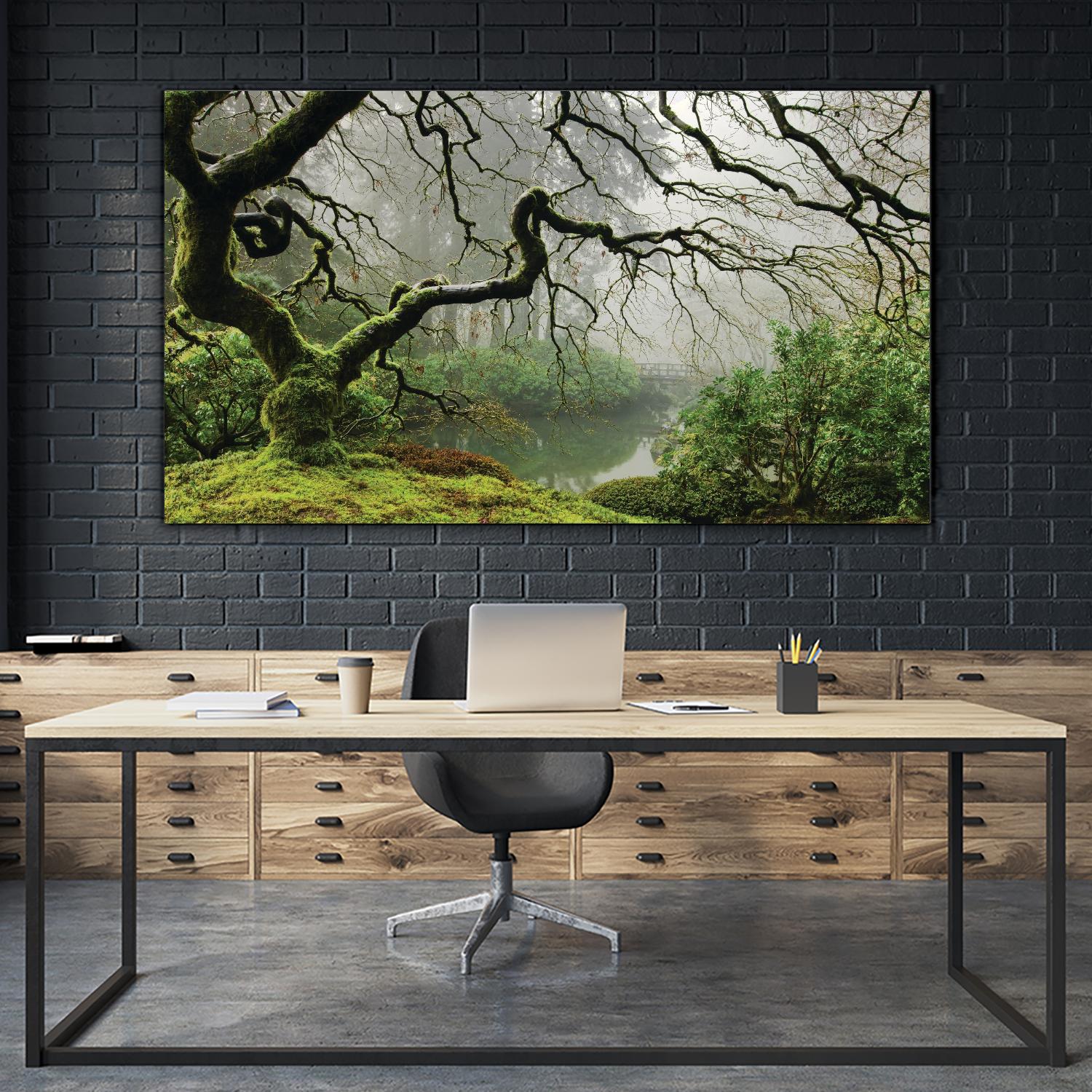 Garden Mist by Don Schwartz on GIANT ART - grey trees