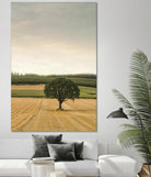 Lone Tree in an Autumn Field by Don Schwartz on GIANT ART - blue trees