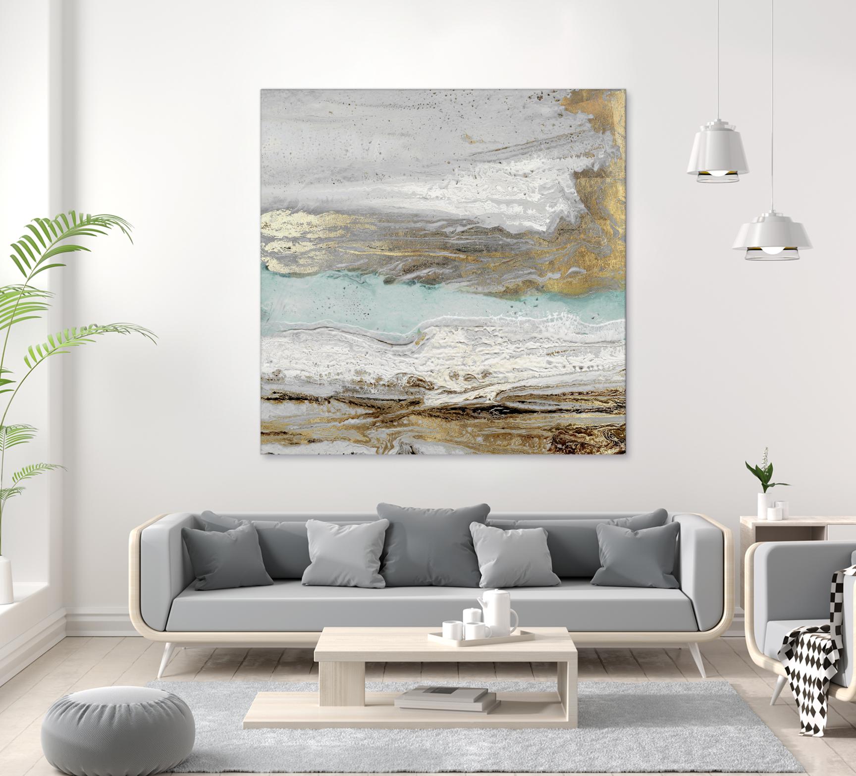 Playa Secreto II Teal Version by Wendy Kroeker on GIANT ART - blue abstract