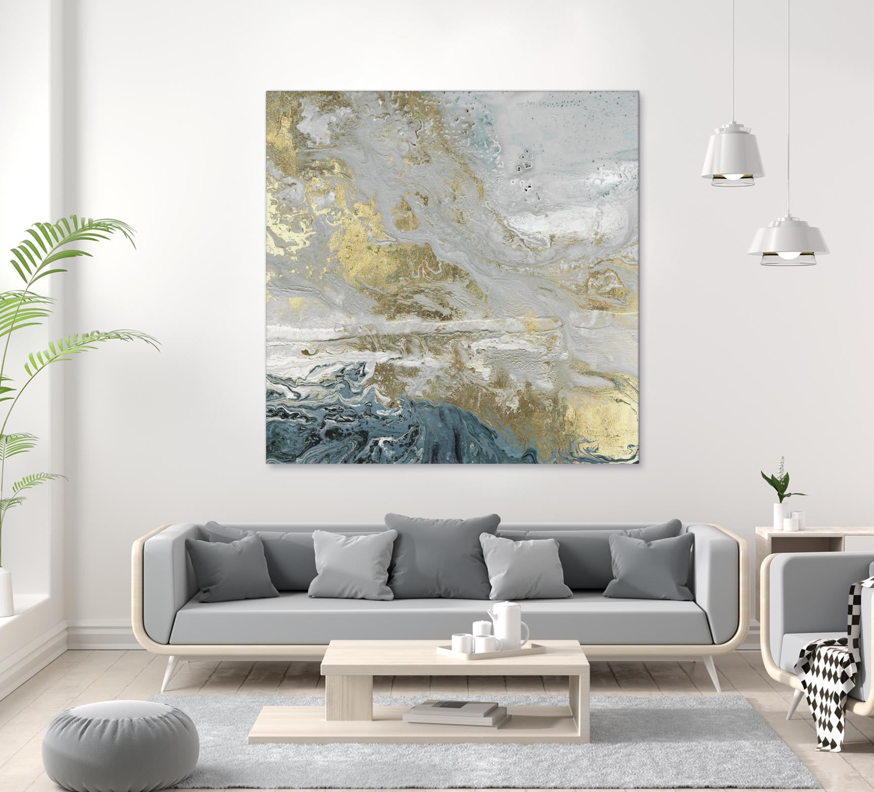 Playa Secreto III Indigo Version by Wendy Kroeker on GIANT ART - blue abstract