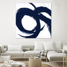 Navy Circular Strokes II by Megan Morris on GIANT ART - white black & white 