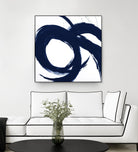 Navy Circular Strokes II by Megan Morris on GIANT ART - white black & white 