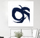 Navy Circular Strokes II by Megan Morris on GIANT ART - white black & white 