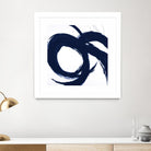 Navy Circular Strokes II by Megan Morris on GIANT ART - white black & white 