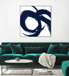 Navy Circular Strokes II by Megan Morris on GIANT ART - white black & white 