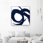 Navy Circular Strokes II by Megan Morris on GIANT ART - white black & white 