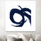 Navy Circular Strokes II by Megan Morris on GIANT ART - white black & white 