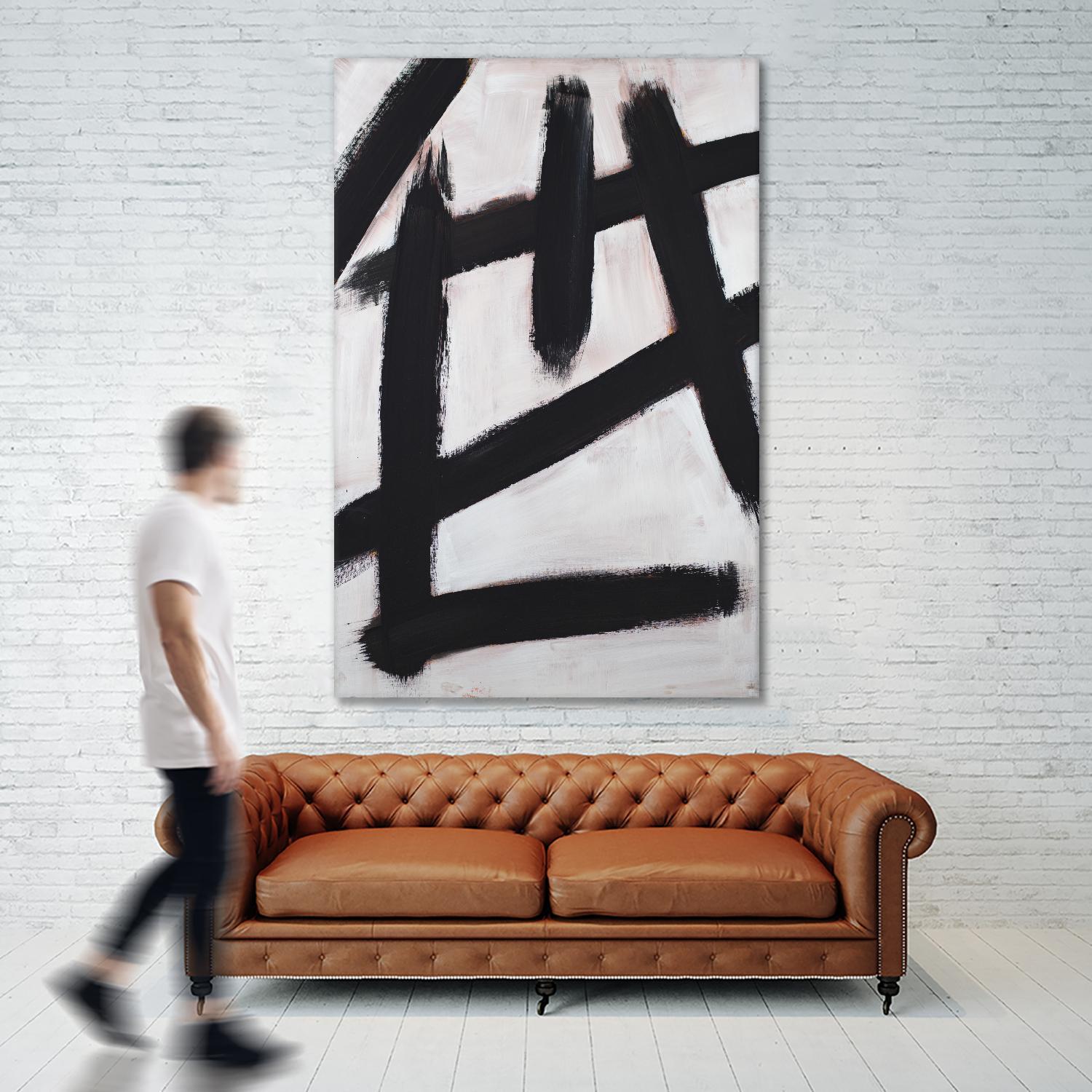 Ink Strokes by Walt Johnson on GIANT ART - black black & white 