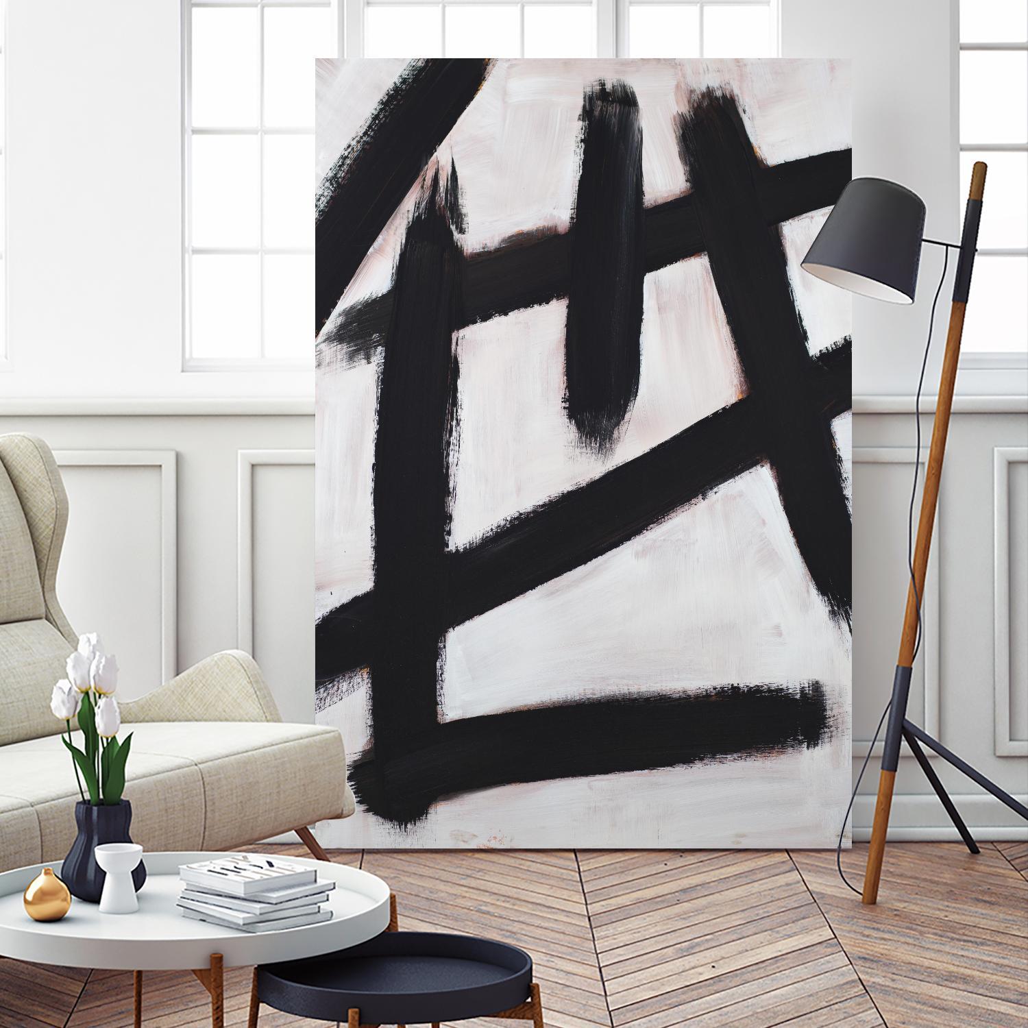 Ink Strokes by Walt Johnson on GIANT ART - black black & white 