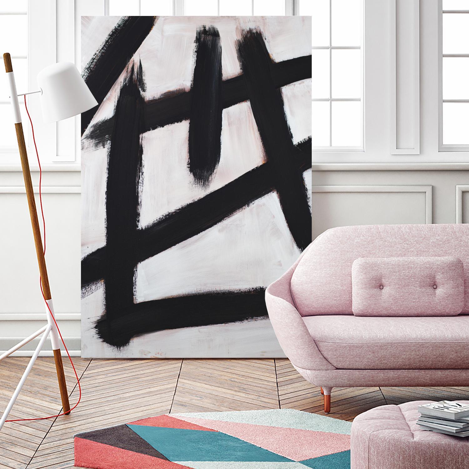 Ink Strokes by Walt Johnson on GIANT ART - black black & white 