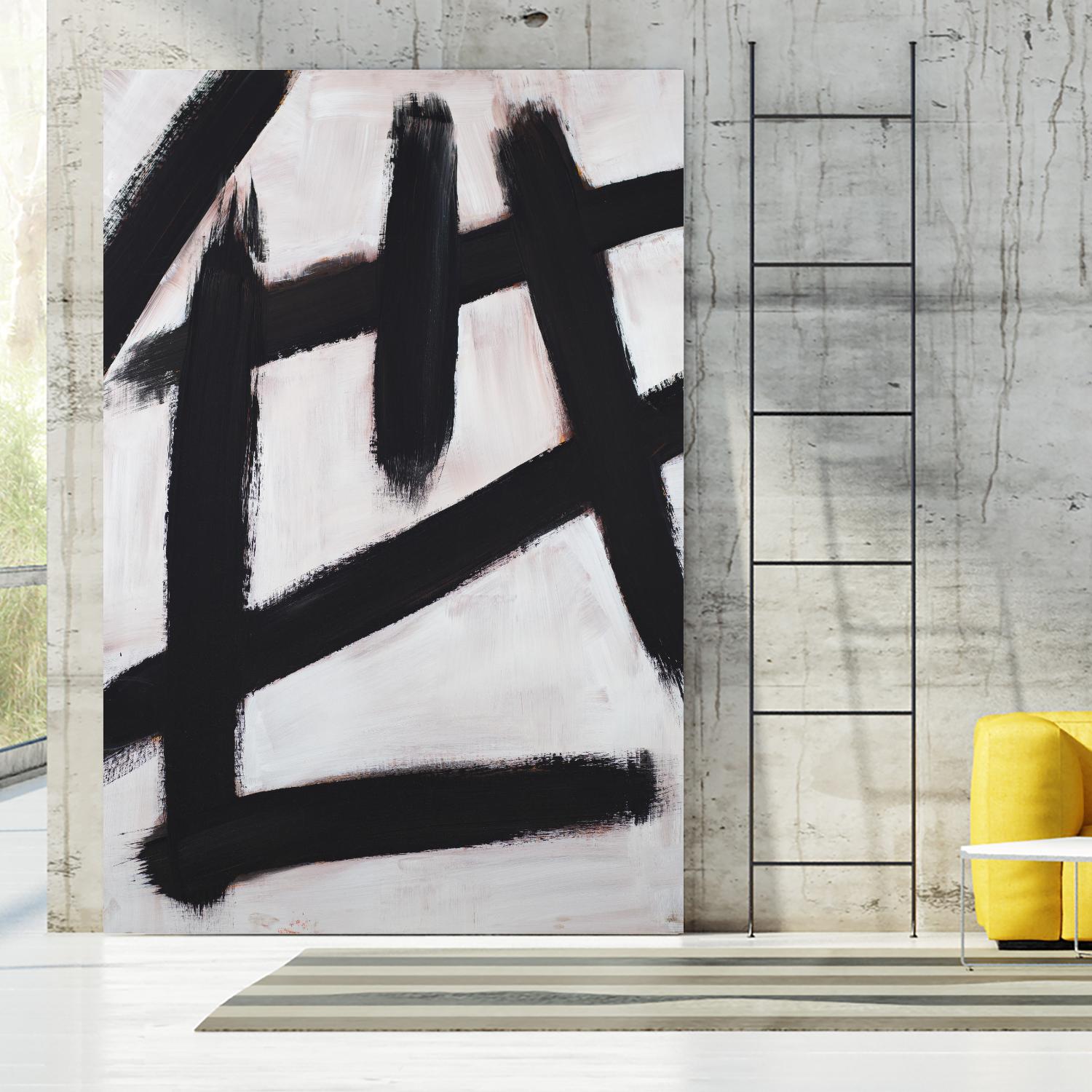 Ink Strokes by Walt Johnson on GIANT ART - black black & white 