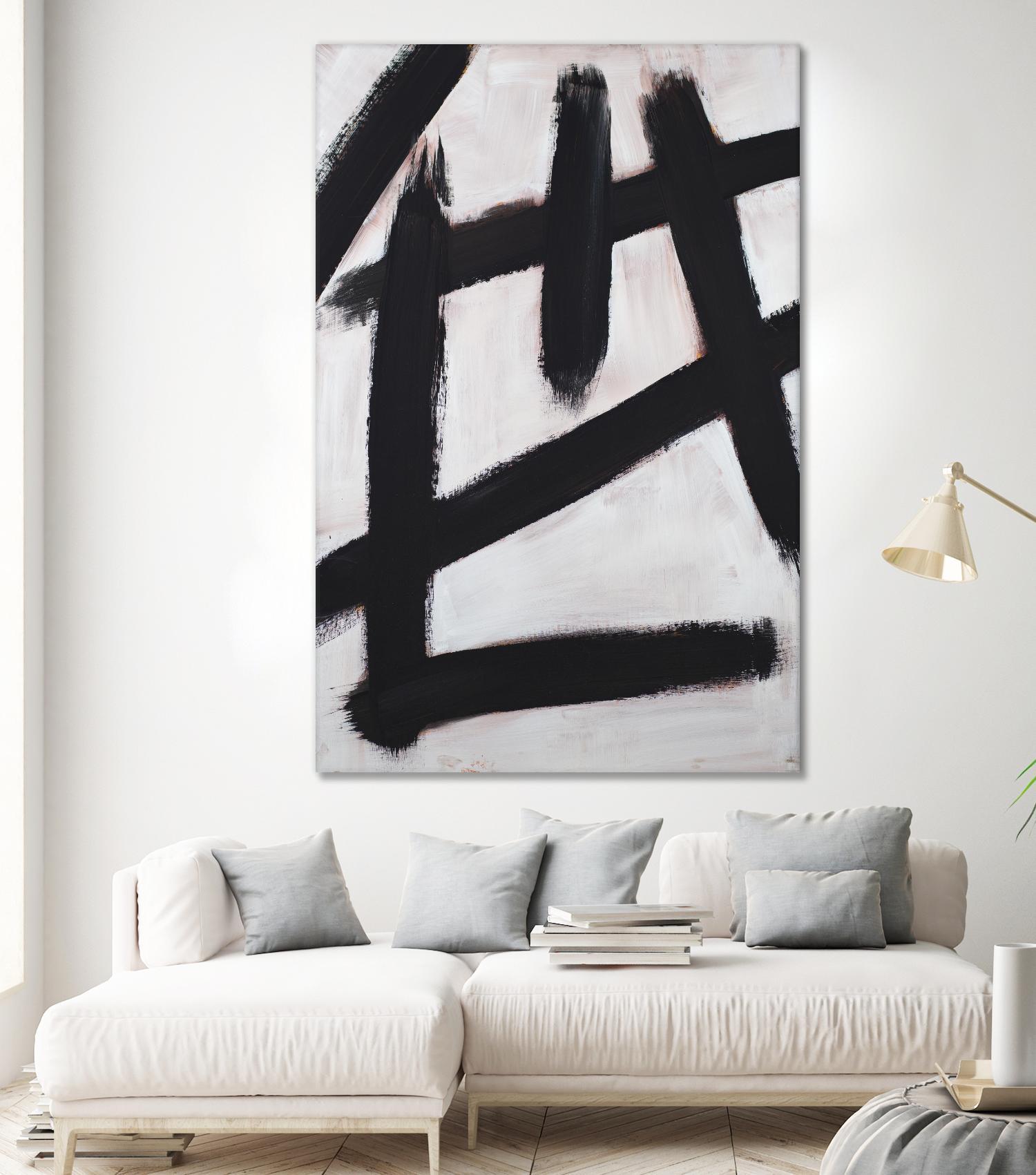 Ink Strokes by Walt Johnson on GIANT ART - black black & white 