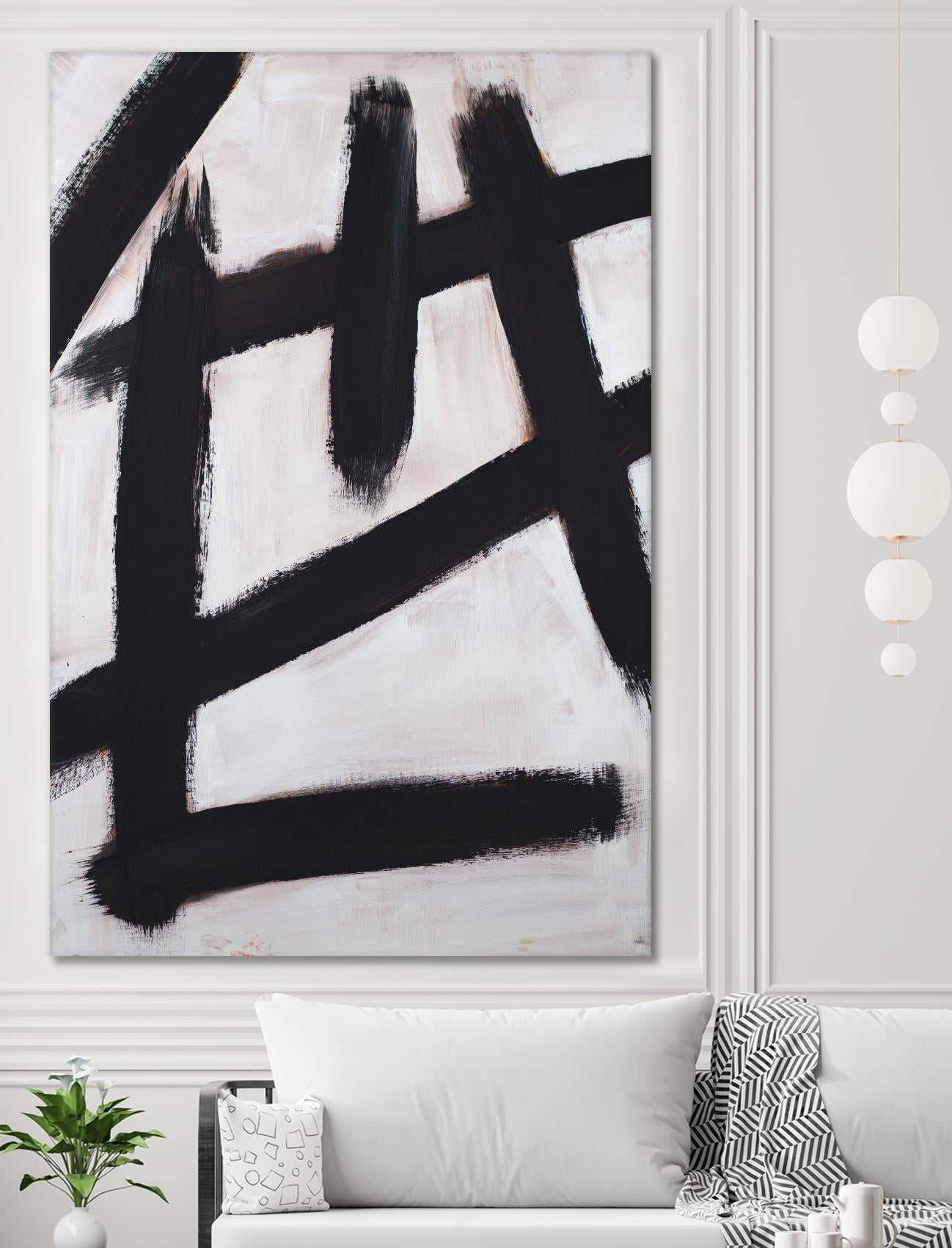 Ink Strokes by Walt Johnson on GIANT ART - black black & white 
