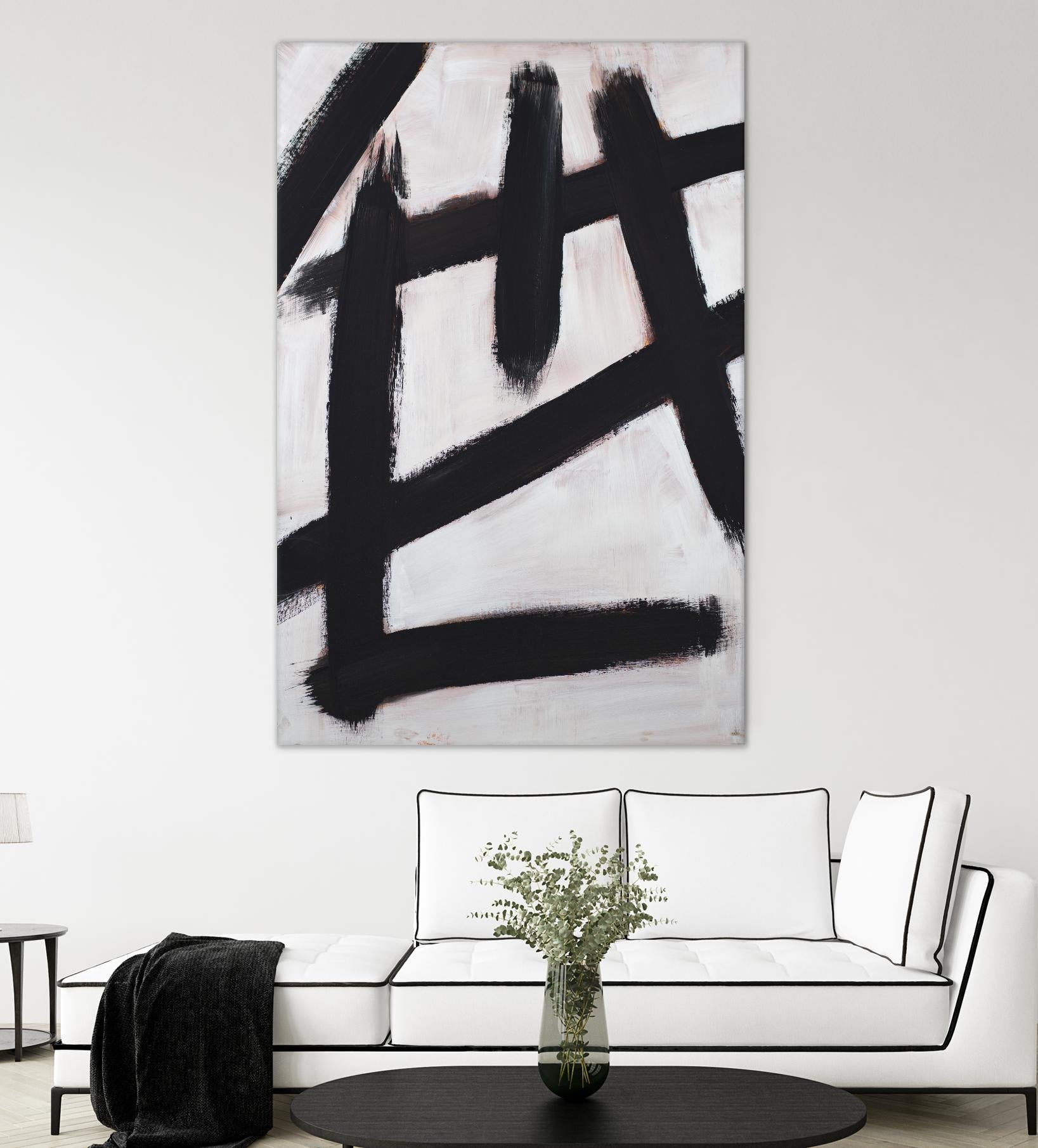 Ink Strokes by Walt Johnson on GIANT ART - black black & white 