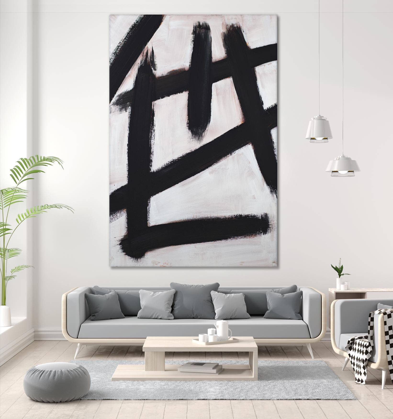 Ink Strokes by Walt Johnson on GIANT ART - black black & white 