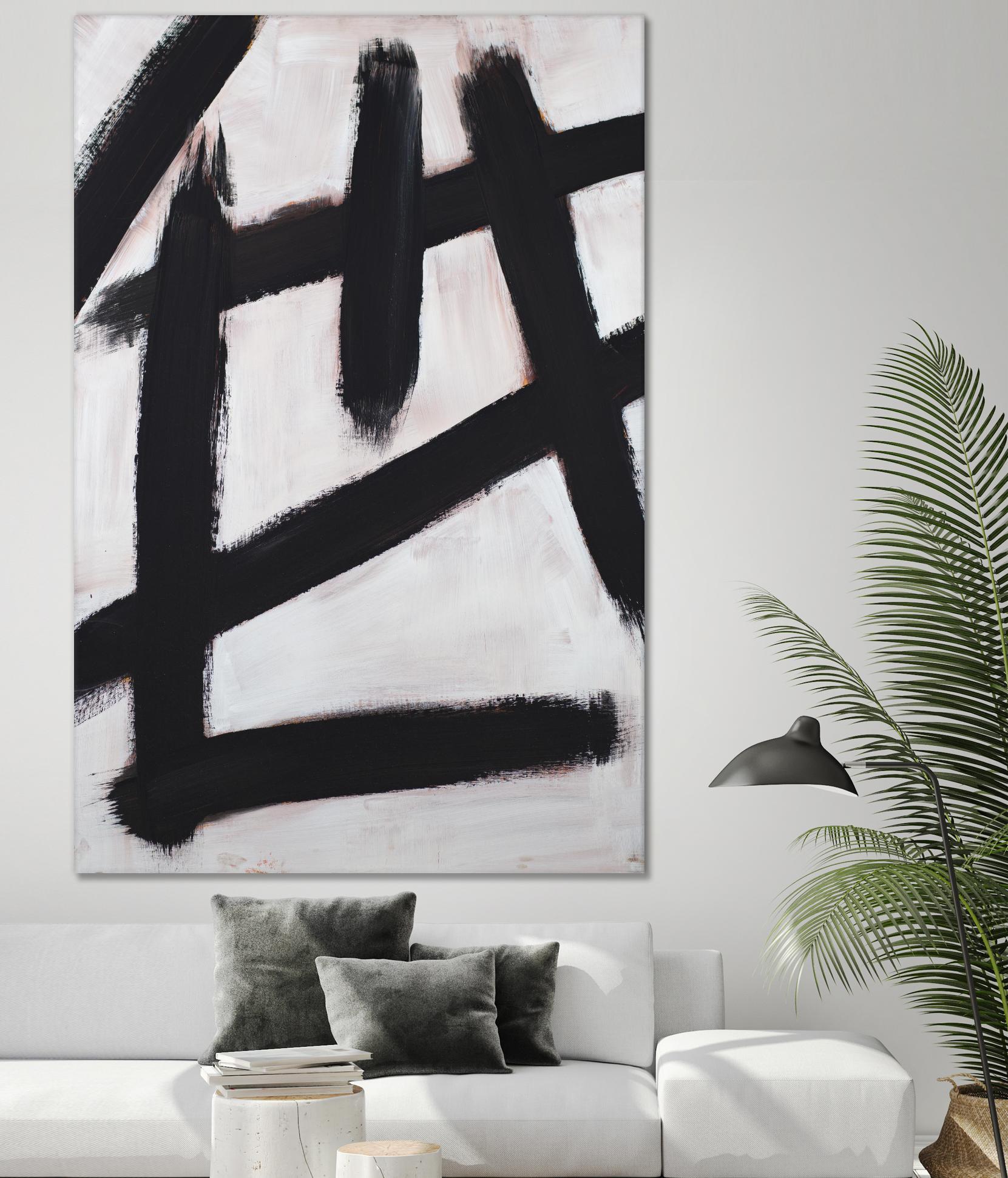 Ink Strokes by Walt Johnson on GIANT ART - black black & white 
