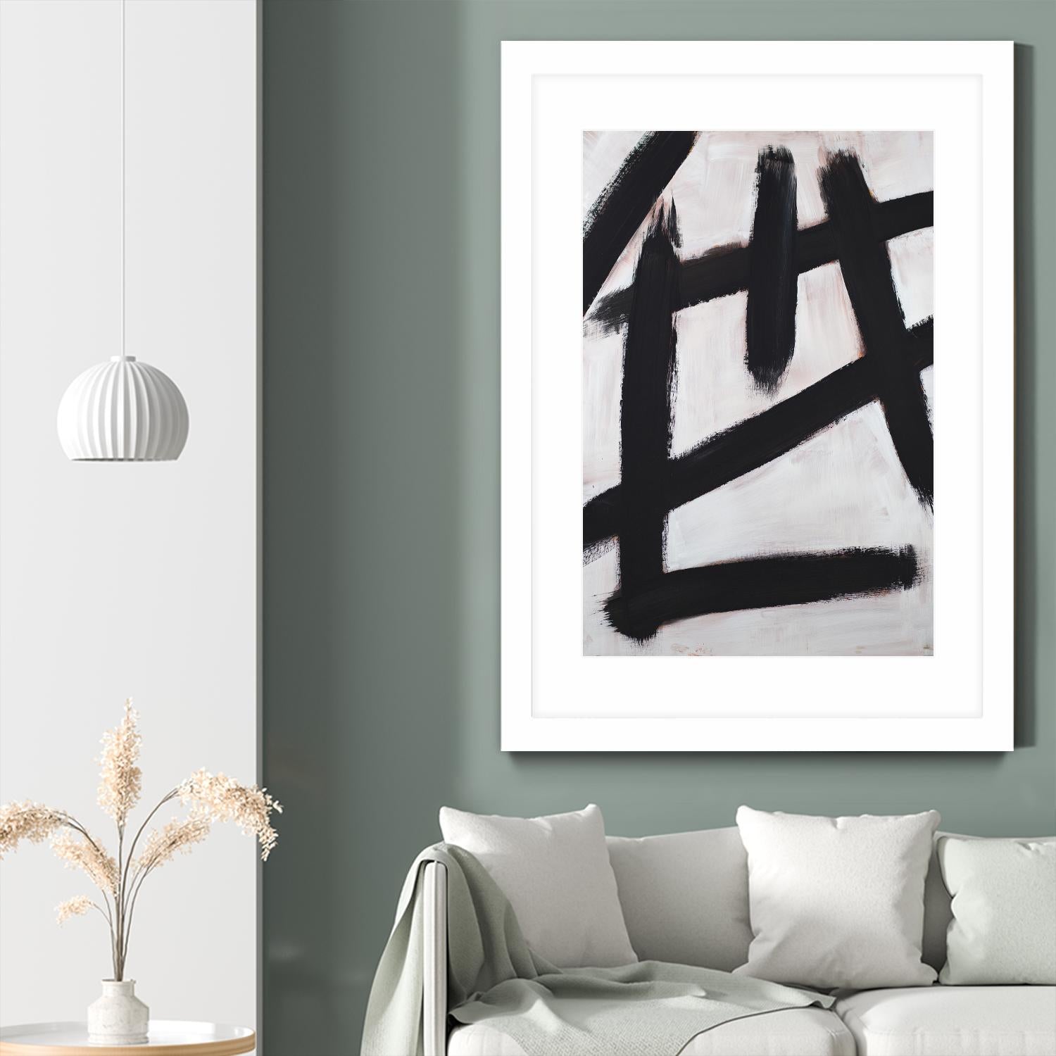 Ink Strokes by Walt Johnson on GIANT ART - black black & white 