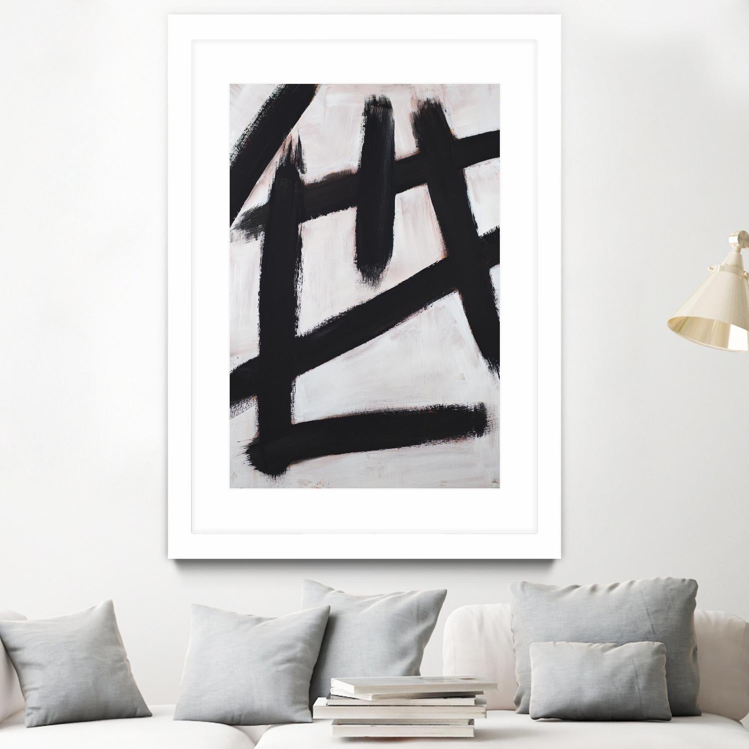 Ink Strokes by Walt Johnson on GIANT ART - black black & white 