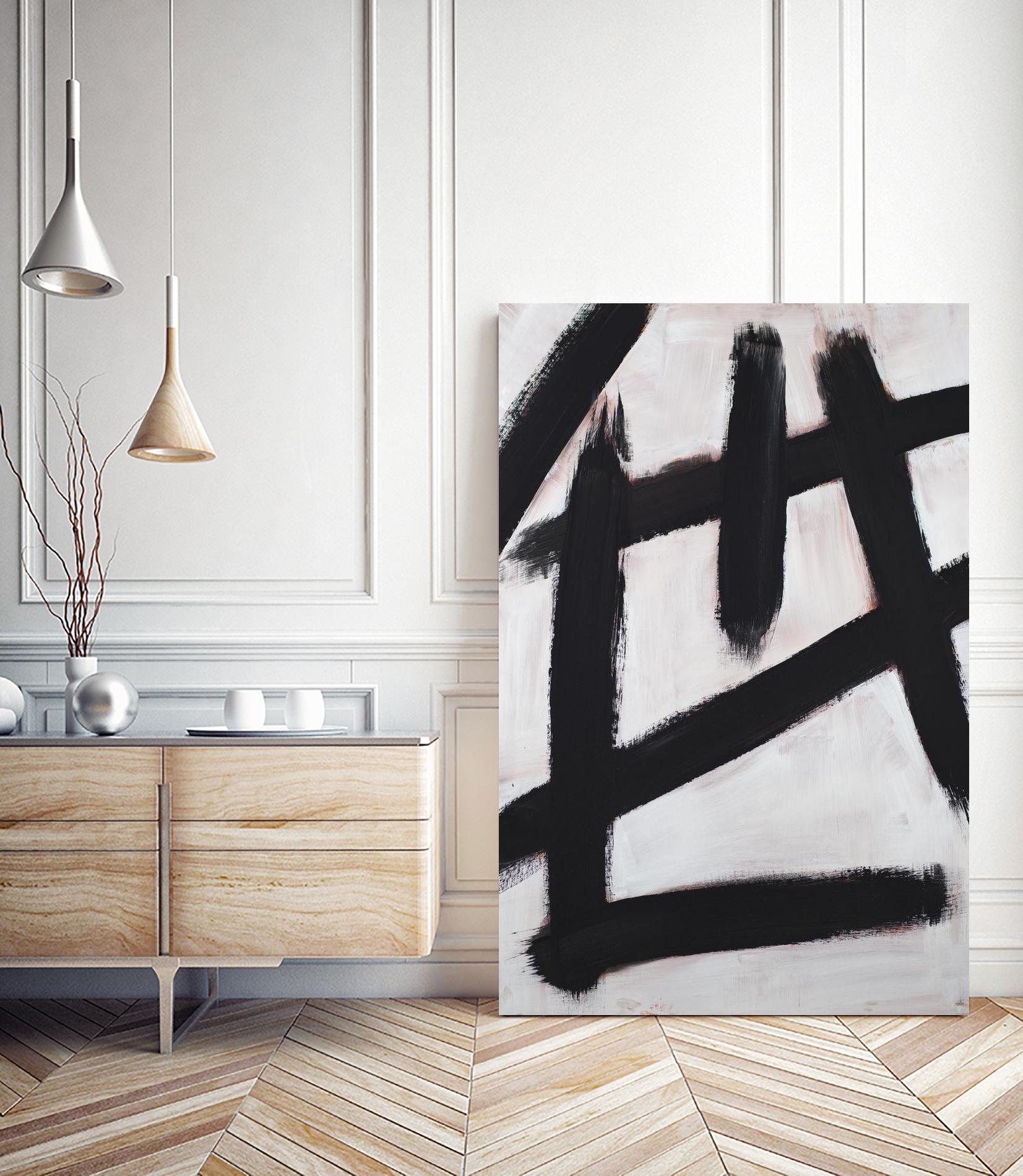 Ink Strokes by Walt Johnson on GIANT ART - black black & white 