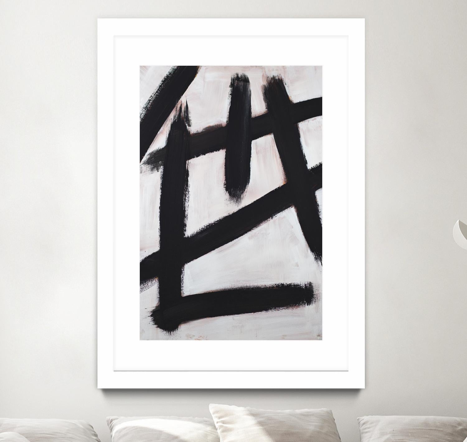 Ink Strokes by Walt Johnson on GIANT ART - black black & white 