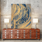Blue And Gold Wave by Patricia Pinto on GIANT ART - abstract 