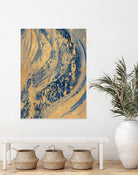 Blue And Gold Wave by Patricia Pinto on GIANT ART - abstract 