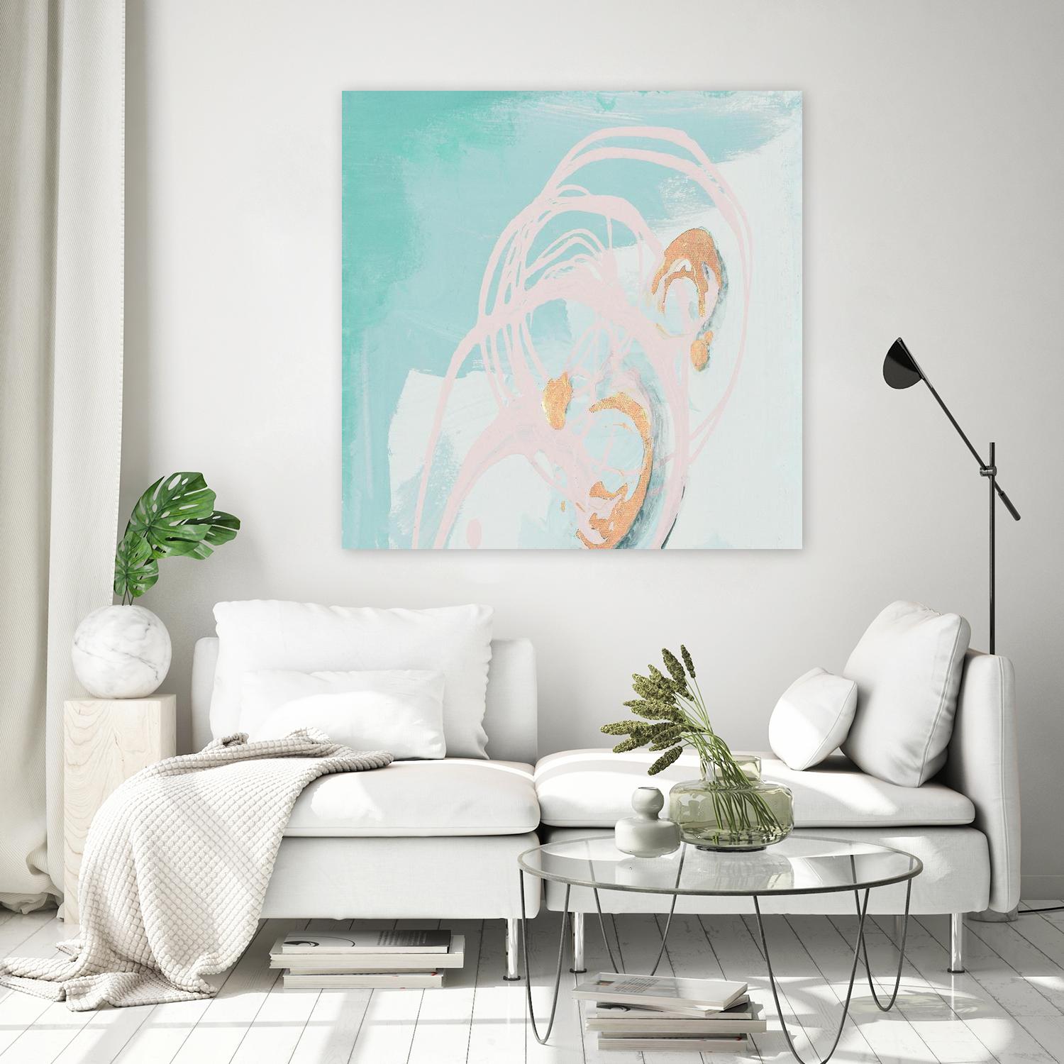 Spring Breeze Pink & Turquoise I by Patricia Pinto on GIANT ART - turquoise abstract