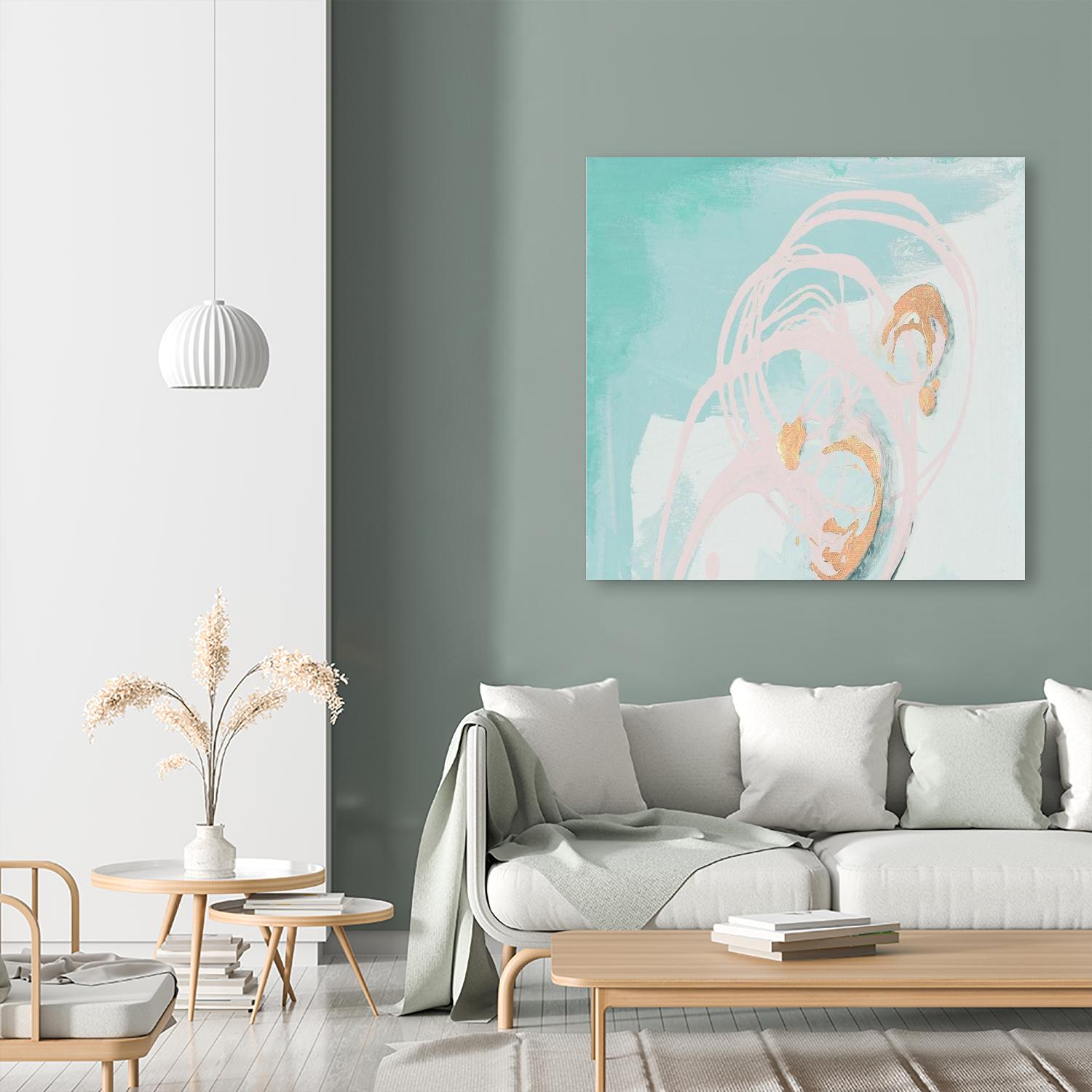 Spring Breeze Pink & Turquoise I by Patricia Pinto on GIANT ART - turquoise abstract
