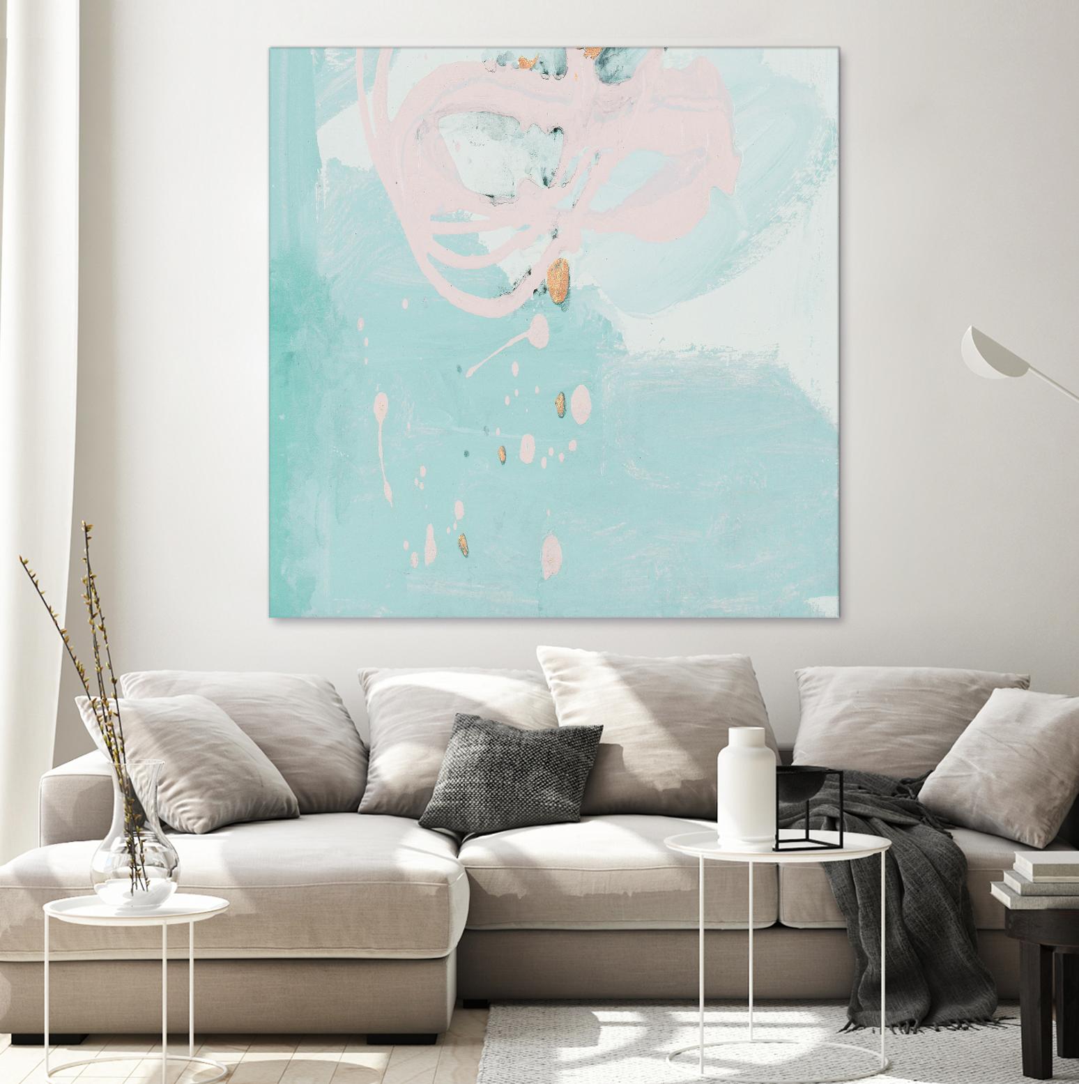 Spring Breeze Pink & Turquoise II by Patricia Pinto on GIANT ART - turquoise Abstract