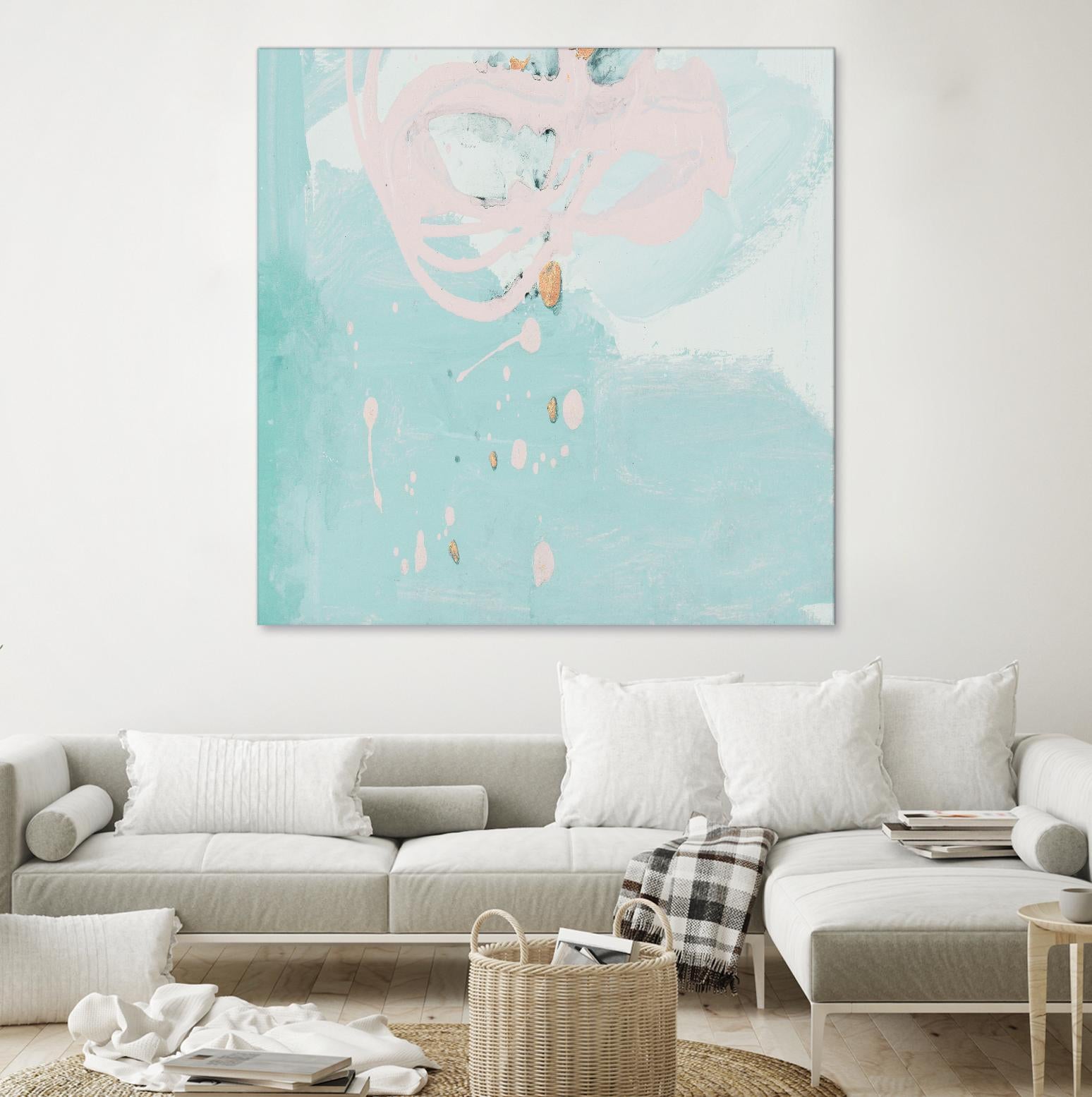 Spring Breeze Pink & Turquoise II by Patricia Pinto on GIANT ART - turquoise Abstract